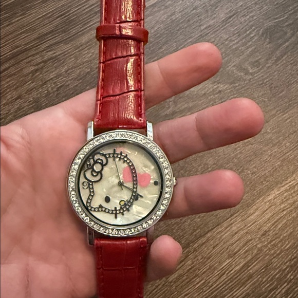 Hello Kitty Red Leather Strap Watch - Picture 2 of 4